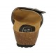 Mule pour femmes en cuir noir avec bouton et fermeture velcro talon compensé 4 - Pointures disponibles:  42, 43, 44