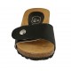 Sabot da donna in pelle nera con bottone, velcro e zeppa 4 - Misure disponibili: 42, 43, 44