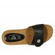 Sabot da donna in pelle nera con bottone, velcro e zeppa 4 - Misure disponibili: 42, 43, 44
