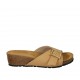 Sabo para mujer en piel beis con hebilla cuña 4 - Tallas disponibles:  42, 43, 44