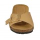 Sabot da donna in pelle color beige con fibbia zeppa 4 - Misure disponibili: 42, 43, 44