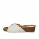 Mule pour femmes en cuir blanc avec boucle talon compensé 4 - Pointures disponibles:  42, 43
