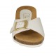 Mule pour femmes en cuir blanc avec boucle talon compensé 4 - Pointures disponibles:  42, 43