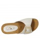 Mule pour femmes en cuir blanc avec boucle talon compensé 4 - Pointures disponibles:  42, 43