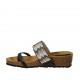Sabot infradito stampato nero con strass multicolor zeppa 4 - Misure disponibili: 42, 43