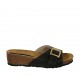 Mule pour femmes en cuir noir avec boucle talon compensé 4 - Pointures disponibles:  43