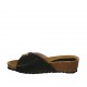 Sabot da donna in pelle nera con fibbia zeppa 4 - Misure disponibili: 42, 43