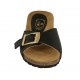 Mule pour femmes en cuir noir avec boucle talon compensé 4 - Pointures disponibles:  43