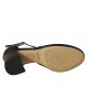 Zapato abierto para mujer con cinturon en piel negra tacon cuadrado 7 - Tallas disponibles:  42