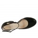 Scarpa aperta da donna con cinturino in pelle nera tacco grosso 7 - Misure disponibili: 42