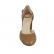 Zapato abierto para mujer en piel beis con cinturon tacon 7 - Tallas disponibles:  45