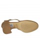 Zapato abierto para mujer en piel beis con cinturon tacon 7 - Tallas disponibles:  45