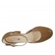 Zapato abierto para mujer en piel beis con cinturon tacon 7 - Tallas disponibles:  45