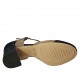 Zapato abierto para mujer en gamuza azul oscuro y beis con cinturon salomé tacon 7 - Tallas disponibles:  42, 45
