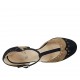 Zapato abierto para mujer en gamuza azul oscuro y beis con cinturon salomé tacon 7 - Tallas disponibles:  42, 45