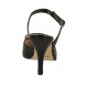 Zapato destalonado para mujer con accesorio en piel negra tacon 9 - Tallas disponibles:  42