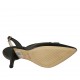 Zapato destalonado para mujer con accesorio en piel negra tacon 9 - Tallas disponibles:  42