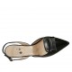 Zapato destalonado para mujer con accesorio en piel negra tacon 9 - Tallas disponibles:  42