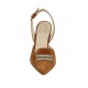 Chanel da donna con accessorio in camoscio color tabacco tacco 9 - Misure disponibili: 32, 42