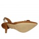 Slingback für Damen mit Accessoire aus tabakfarbenem Wildleder Absatz 9 - Verfügbare Größen:  32, 42
