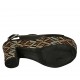 Sandalo accollato con plateau in pelle nera con zeppa rivestita multicolore effetto optical tacco 10 - Misure disponibili: 42, 43