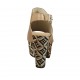 Sandalo accollato con plateau in pelle beige con zeppa rivestita multicolore effetto optical tacco 10 - Misure disponibili: 34, 42, 43, 44
