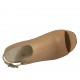 Sandalo accollato con plateau in pelle beige con zeppa rivestita multicolore effetto optical tacco 10 - Misure disponibili: 34, 42, 43, 44