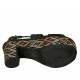 Sandalo con plateau in pelle nera con zeppa rivestita multicolore effetto optical tacco 10 - Misure disponibili: 42, 43
