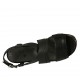 Sandalo con plateau in pelle nera con zeppa rivestita multicolore effetto optical tacco 10 - Misure disponibili: 42, 43