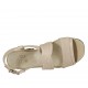 Sandalo con plateau in pelle nude con zeppa rivestita multicolore effetto optical tacco 10 - Misure disponibili: 42, 43