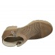 Stivaletto da donna con cerniera e fibbia in nabuk e nabuk forato taupe tacco 6 - Misure disponibili: 44