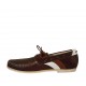 Mocassino stringato da uomo in pelle marrone, cuoio e bianca - Misure disponibili: 47, 48, 52