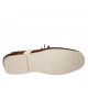 Mocasino deportivo para hombres con cordones en piel marron, cuero y blanca - Tallas disponibles:  47, 48, 52