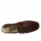 Mocassino stringato da uomo in pelle marrone, cuoio e bianca - Misure disponibili: 47, 48, 52