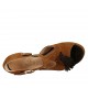 Woman's open shoe with strap, tassel and platform in tan and brown suede heel 9 - Available sizes:  43, 45