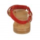 Sandalo infradito da donna in camoscio rosso corallo tacco 1 - Misure disponibili: 45, 46, 47
