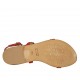 Sandalo infradito da donna in camoscio rosso corallo tacco 1 - Misure disponibili: 45, 46, 47