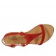 Sandale entredoigt pour femmes en daim rouge corail talon 1 - Pointures disponibles:  46, 47