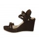 Sandalo da donna con cinturini e fibbie regolabili in pelle marrone zeppa 8 - Misure disponibili: 32, 33, 34, 42, 45