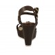 Sandalo da donna con cinturini e fibbie regolabili in pelle marrone zeppa 8 - Misure disponibili: 32, 33, 34, 42, 45