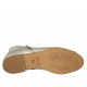 Zapato abierto para mujer con cremalleras en piel laminada plateada tacon 1 - Tallas disponibles:  33, 42, 43, 45