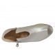 Zapato abierto para mujer con cremalleras en piel laminada plateada tacon 1 - Tallas disponibles:  33, 42, 43, 45
