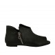 Scarpa aperta da donna con cerniere in pelle nera tacco 1 - Misure disponibili: 33, 34, 42