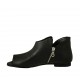 Zapato abierto para mujer con cremalleras en piel negra tacon 1 - Tallas disponibles:  33, 34, 42