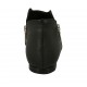 Zapato abierto para mujer con cremalleras en piel negra tacon 1 - Tallas disponibles:  33, 34, 42