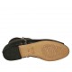 Zapato abierto para mujer con cremalleras en piel negra tacon 1 - Tallas disponibles:  33, 34, 42