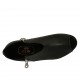 Zapato abierto para mujer con cremalleras en piel negra tacon 1 - Tallas disponibles:  33, 34, 42