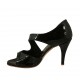 Escarpin à bout ouvert pour femmes en cuir verni noir talon 9 - Pointures disponibles:  31, 42, 43, 45, 46