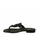 Sabot a infradito da donna in pelle di colore nero tacco 2 - Misure disponibili: 43