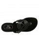 Sabot a infradito da donna in pelle di colore nero tacco 2 - Misure disponibili: 43
